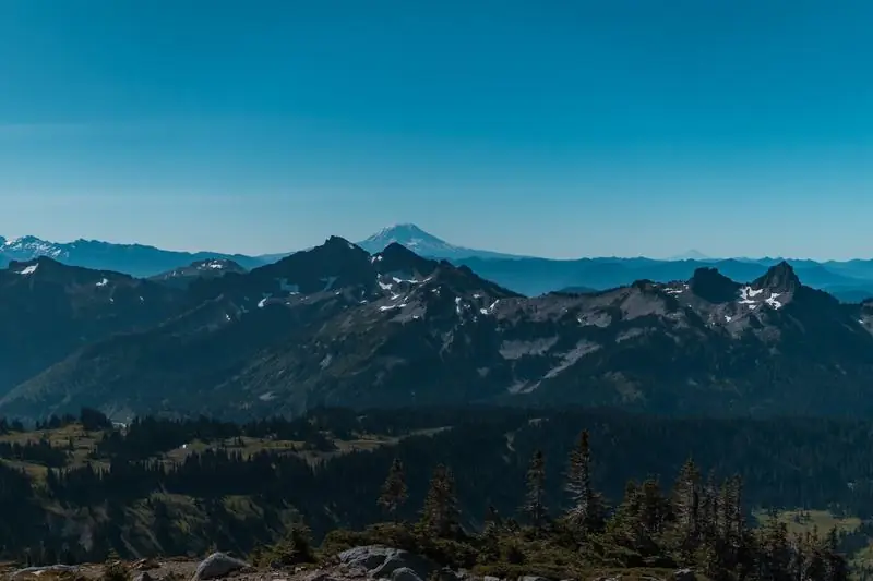 Mountain range with trees