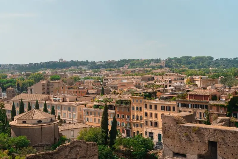 Rome rooftops and greenery