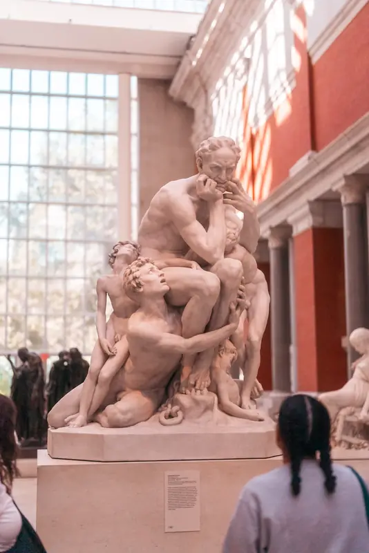 Marble sculpture in a museum